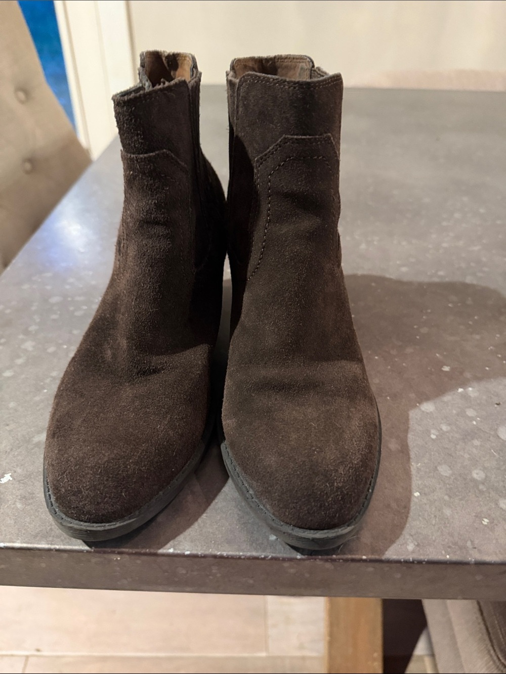 Dolce Vita Dark Brown Suede Chelsea Ankle Boots